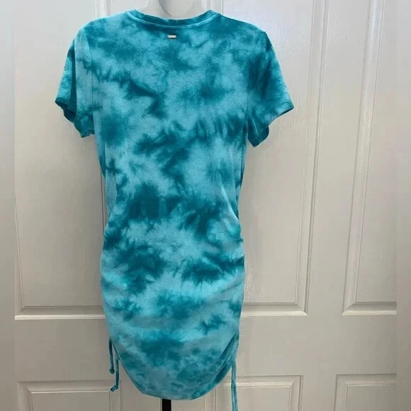 UNDERCOVER Abito NUOVO con etichetta ROSA Victoria's Secret tintura blu Terry tessuto laterale L