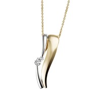 Goldmaid Collier 925 Sterlingsilber Teils Gelb Vergoldet, 2 Zirkonia Neu