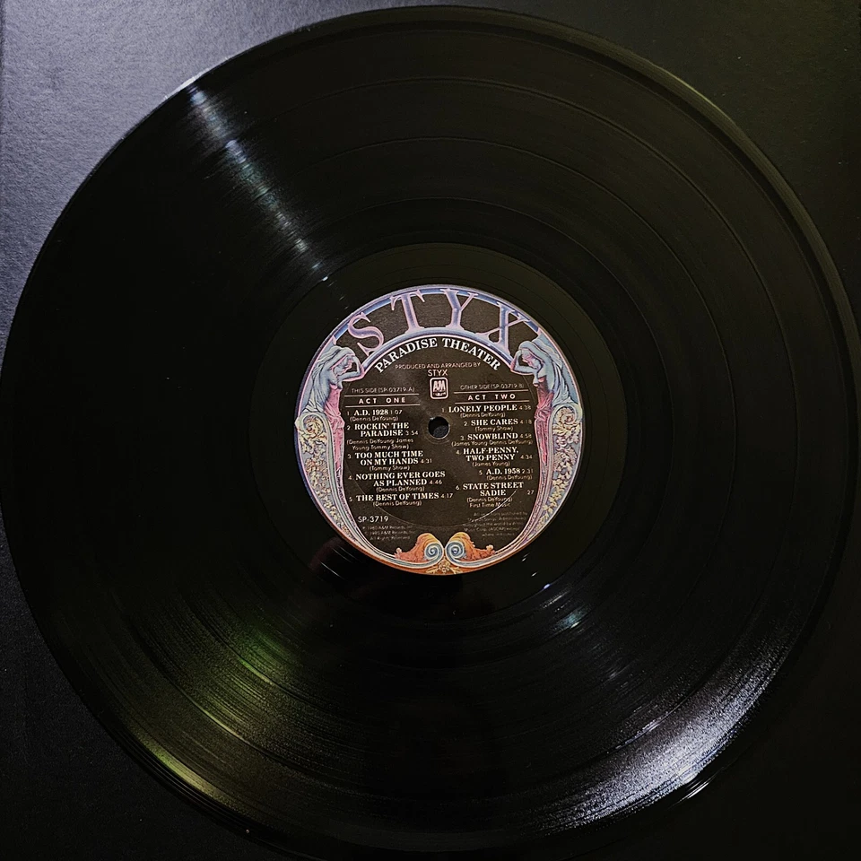 STYX Paradise Theatre 1981 3D holographic Vinyl Europadisk US Import G/FOLD - Image 3 of 4
