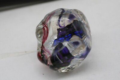 Timothy E. Landers Art Glass Sculpture Paperweight Iridescent Signed Z2