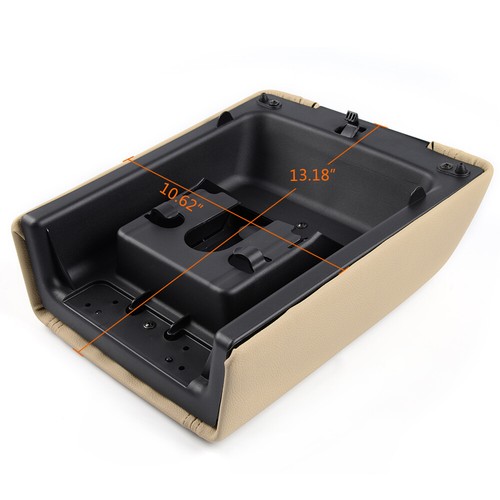 Fit For 2004-2008 Ford F-150 Beige Leather Center Console Arm Rest Lid Cover - Picture 11 of 12