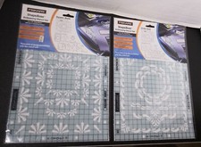 Lot of 2 Shape Boss Fiskars Embossing Stencil Sets Circle Swirl Square Burst