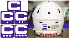 PURPLE Captain C Vinyl Football Helmet Decal Award Jersey Patch Style
