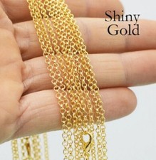 18-30 inches Shiny Gold Tone Rolo Curb Chain Necklace 46-75 cms Replacement N127