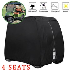 4 Passenger Golf Cart Cover Waterproof Enclosure Black For EZGO Club Car Yamaha