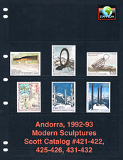 $11.60 Scott Value  - 1992-93 ANDORRA FRENCH Sculptures Modern Art CV MNH NH UMM