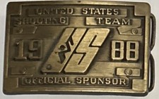 Vintage U.S. 1988 Shooting Team XXIV Olympiad Seoul, Korea Sponsor Belt Buckle