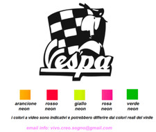 ADESIVO STICKERS AUTO MOTO CLUB CASCO TUNING VESPA BANDIERA MOTOCLUB COLOR FLUO