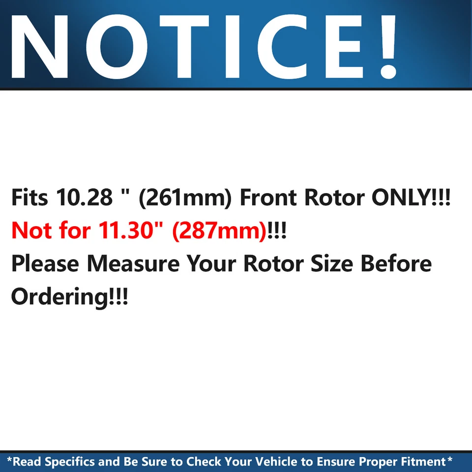 10.28 inch (261mm) RWD Front Disc Rotors Brake Pads for Mazda B2300 B3000 B4000 - Image 4 of 4