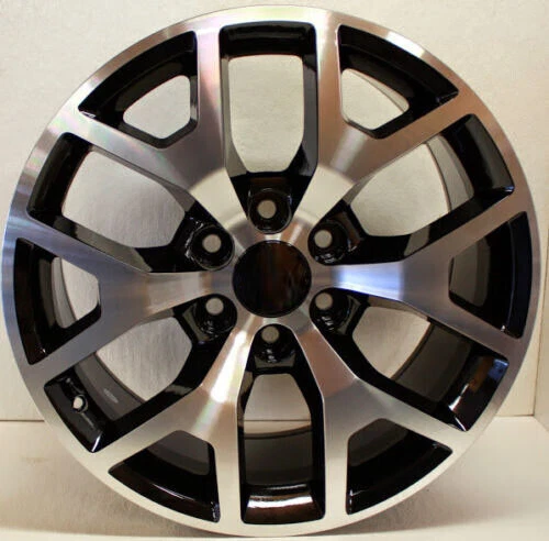 GMC 22" Black and Machine Honeycomb Rims For 2000-18 Sierra Tahoe Denali 1500 - Image 2 of 2