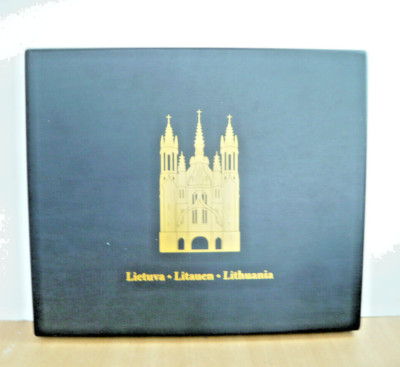 LITAUEN Münzenbox Münzenkoffer 26,5 x 22,5 x 2,5cm Holz schwarz