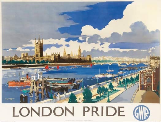 A vintage travel poster for the Great Western Railway (GWR Stock Photo
