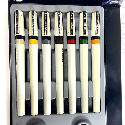  Koh-I-Noor Rapidograph Slim Pen and Ink Set, 7 Assorted Pen  Nibs and .75 oz. Bottle of Ultradraw Black Ink, 1 Set Each (3165SP7) :  Office Products