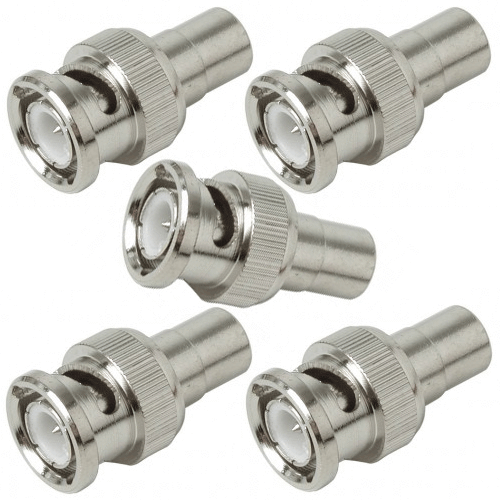 5 x Adapter - BNC Stecker -> Cinch Kupplung / Buchse - Audio Video - BNC / RCA - Bild 1 von 3