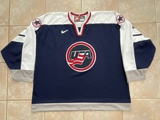 NIKE 1998 USA Hockey Olympic Jersey XXL Blue Made In Canada Nagano