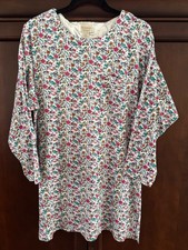 Womens VICTORIA'S SECRET Gold Label Night Shirt Floral VTG Cotton Nightgown Sz S