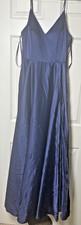 B Darlin Prom Dress Maxi Silk Navy Gown Wedding Formal Sz 11/12 Spaghetti Strap