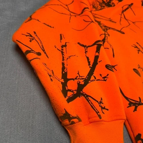 Trail Crest Blaze Orange Camo Zip Up Hoodie Highland Timber Hunting Mens Medium image 4