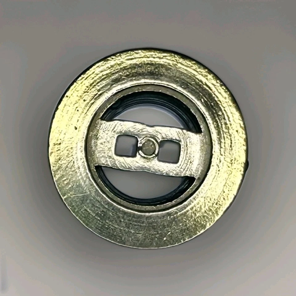 Vintage 2-Hole Button Green With Goldtone Metal Art Deco Style 26.1 mm - Image 2 of 3