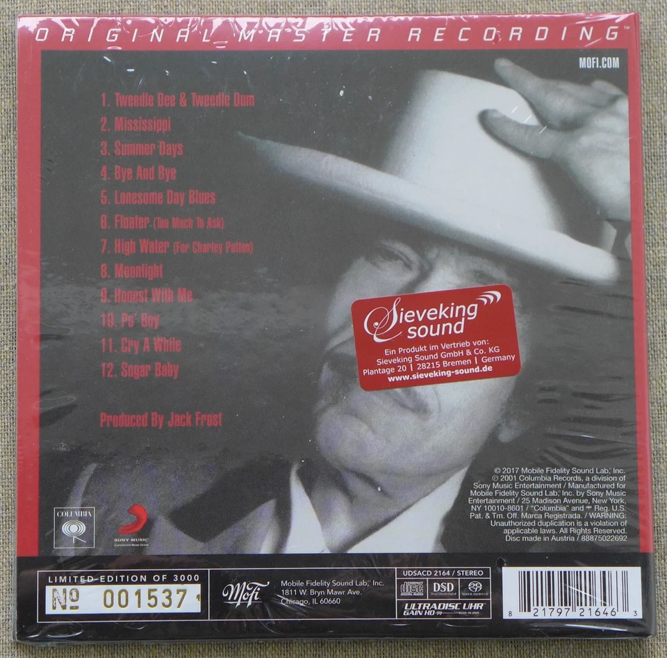 BOB DYLAN - "LOVE AND THEFT" - MFSL UDSACD 2164 - ORIGINAL MASTER RECORDING - Bild 2 von 3
