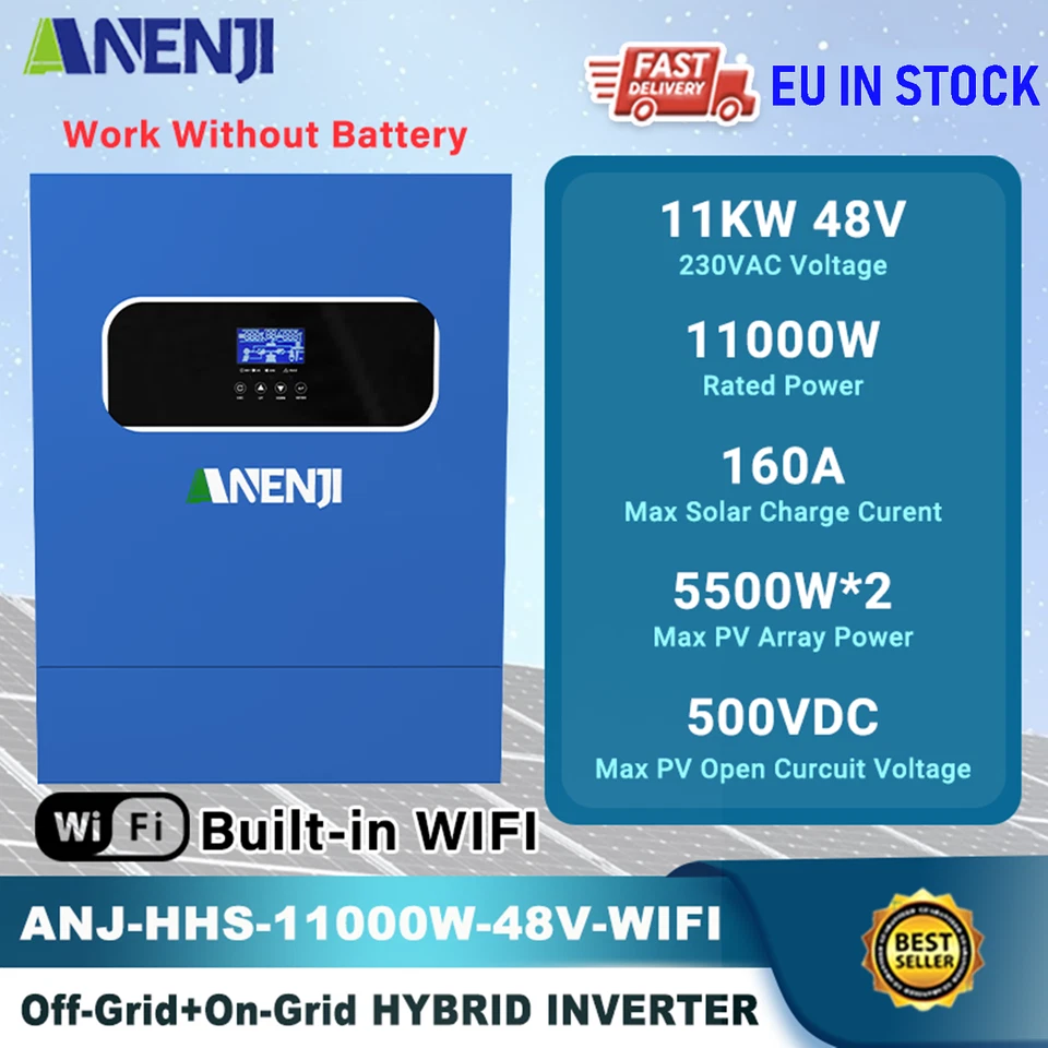 11000W 48V Doppio MPPT Ibrido Inverter Solare On Grid Off Grid 11KW 160A 500VDC
