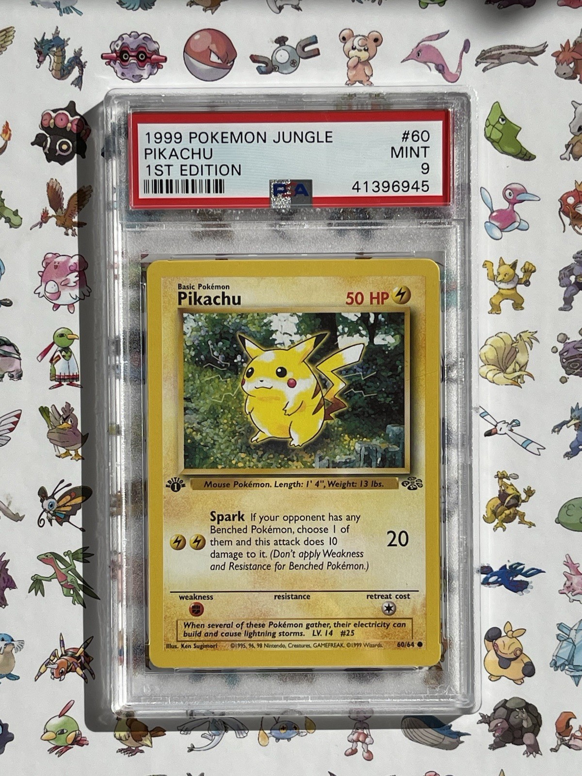1999 English Pokemon 1st Edition JUNGLE PSA 9 Mint PIKACHU 60/64