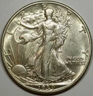 1939-D 50C Walking Liberty Half Dollar AU55- Book Value $58