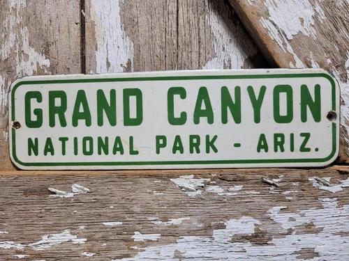 VINTAGE GRAND CANYON PORCELAIN SIGN OLD NATIONAL PARK US FOREST SERVICE ARIZONA
