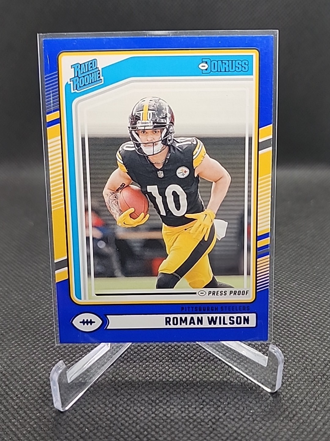 2024 Panini Donruss - Rated Rookie Roman Wilson #348 Blue Press Proof (RC)