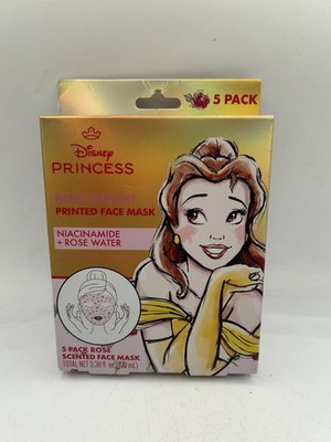 Disney Princess Rosy Bright Printed Face Masks Niacinamide & Rosewater 5 Masks