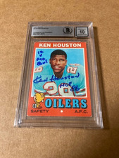 Ken Houston Signed  1971 Topps Rookie Inscribed HOF/12X Pro Bowl Beckett Auto 10