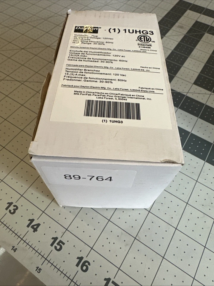 Enchufe Humidificador Dayton 1UHG3 120V 60Hz Rango de Humedad 30-90% Nuevo Sellado Foto 3 de 3