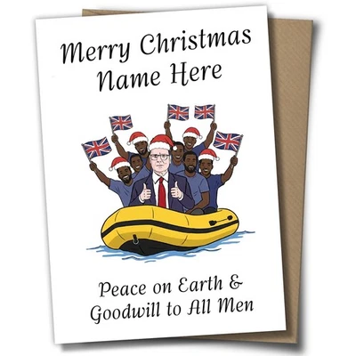 BLIND EYE Keir Starmer Personalised Christmas Xmas Card Political Funny Labour Party