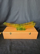 Daum Acrylic 1960's Era Bamboo Mangum Bowl With Case