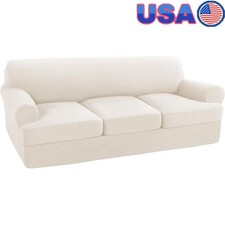 Stretch T Cushion Sofa Covers 4 Piece Slipcovers Anti Slip Full Protection New