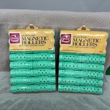 Vtg Goody Snap-Over Magnetic Rollers 9565/1 Large Green 7/8 Inch 32 Count NEW