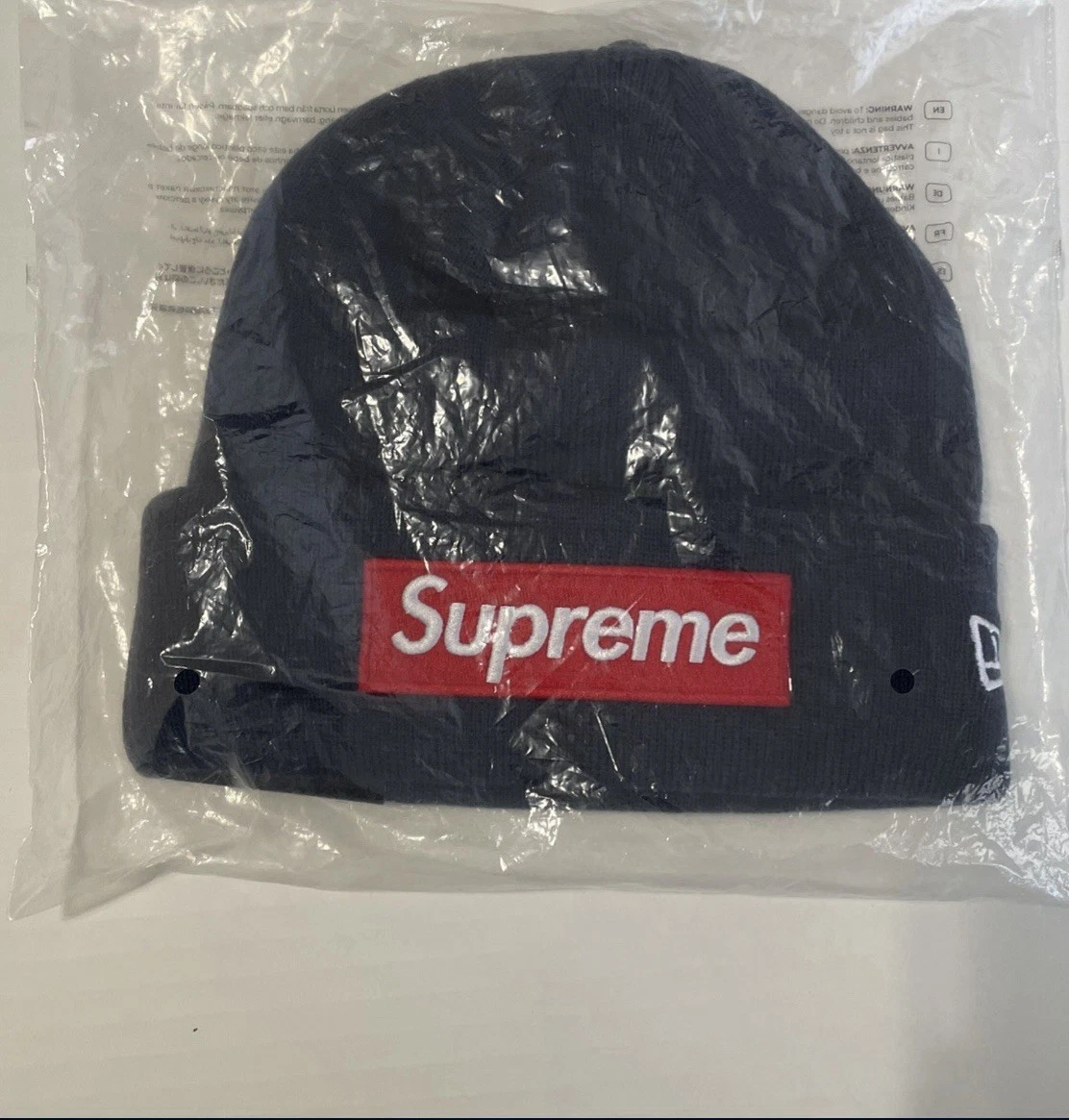Bonnet logo boîte marine suprême FW24