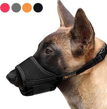 HEELE Dog Muzzle,Soft Nylon Muzzle Anti Biting Barking Chewing,Air L, Black
