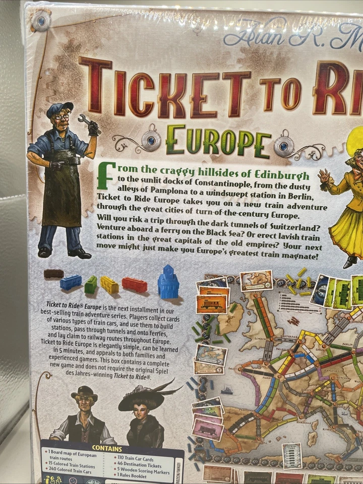 Ticket To Ride Europe Days of Wonder Board Game for 2 to 5 Players New & Sealed - Image 3 of 4