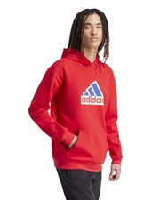  Felpa Cappuccio Hoodie UOMO Adidas Future Icons Badge of Sport Rosso Cotone 