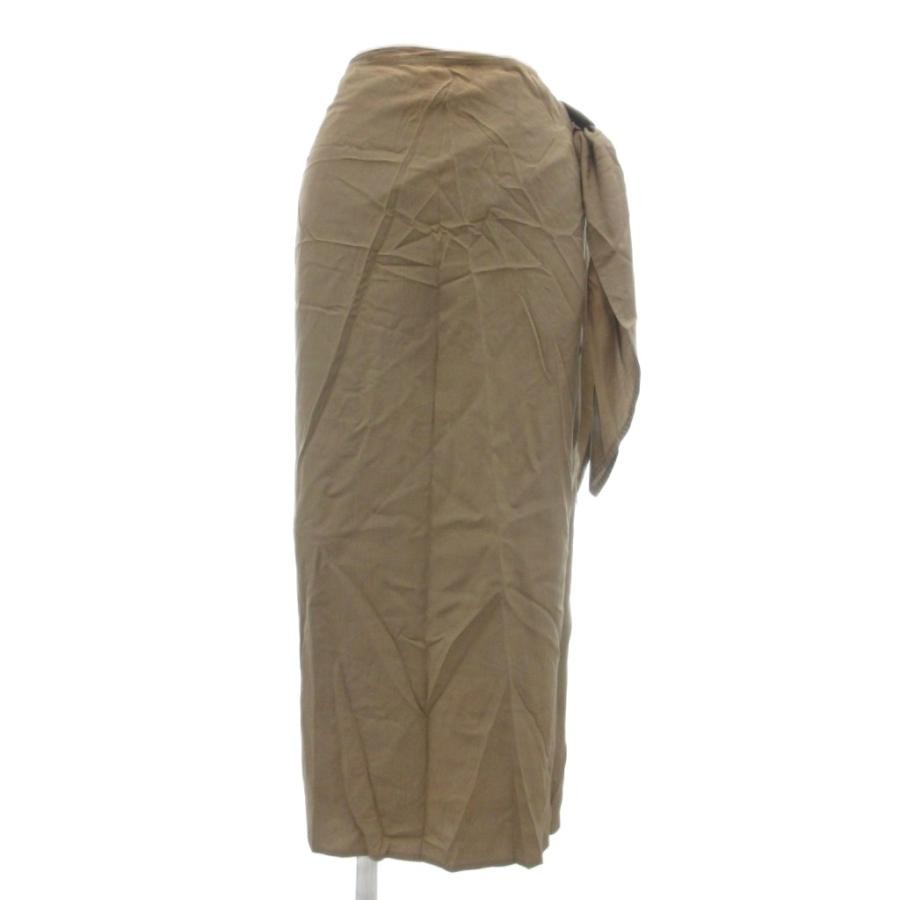 Gucci Silk Wrap Maxi Skirt Brown 38 Women's
