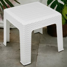 Woven Design Wicker Coffee Table Bistro Outdoor Plastic Garden Patio Furniture