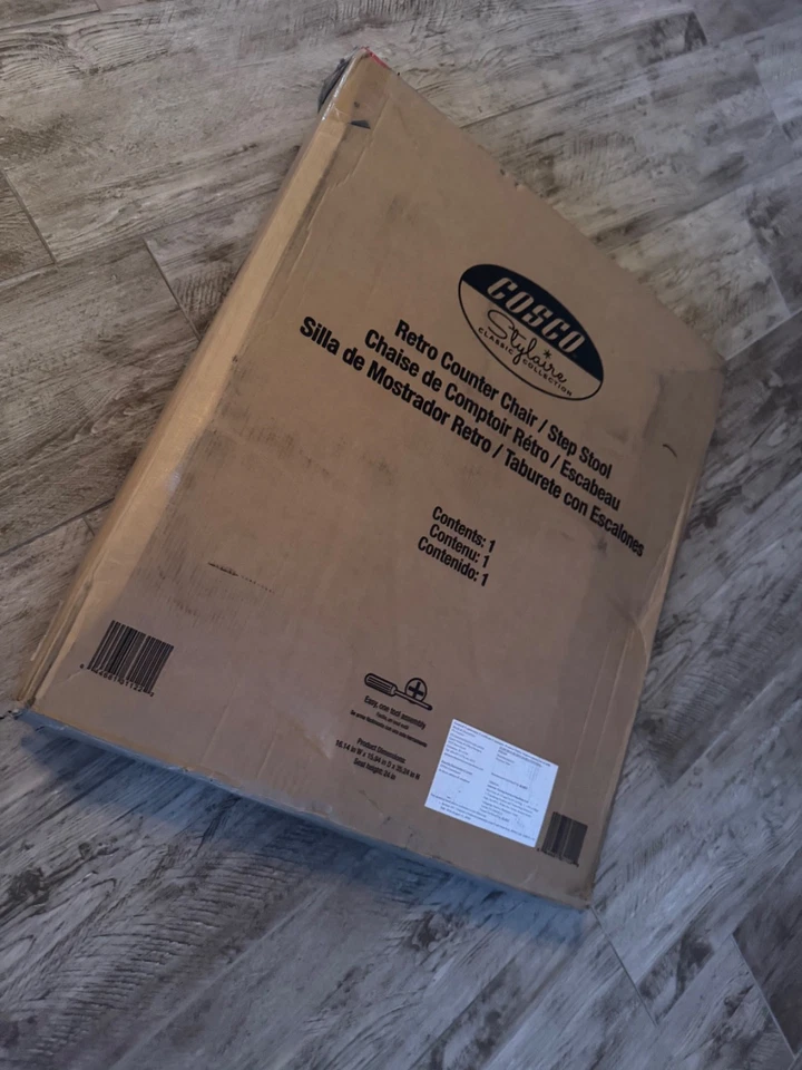 COSCO BLACK RETRO COUNTER CHAIR STEP STOOL BLACK - NEW IN BOX - Image 3 of 4