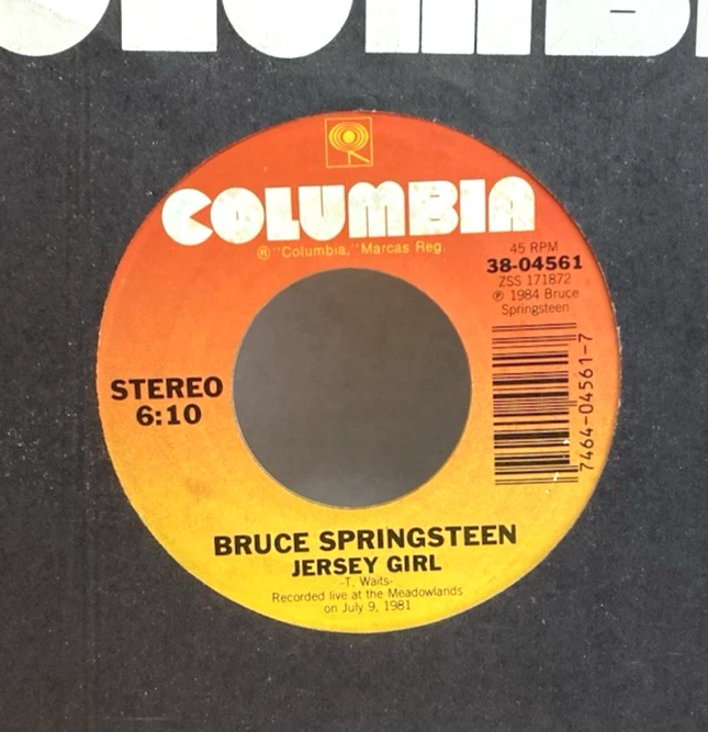 Bruce Springsteen 45 RPM - Cover Me / Jersey Girl with Sleeve - Colombia Records - Image 3 of 4