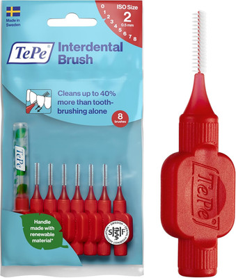 Tepe Interdentalbürste, Original, Rot, 0,5 Mm/Iso 2, 8 Stk., Plaque-Entfernung, 