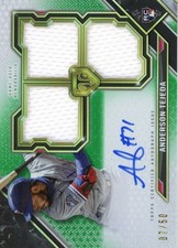 2021 Topps Triple Threads Anderson Tejada RPA Relic Auto Patch RC /50 #RFPAR-AT