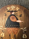 Hand Painted Wooden Wall Candle Hanger piece Folk Arts new condition vintage — photo 5