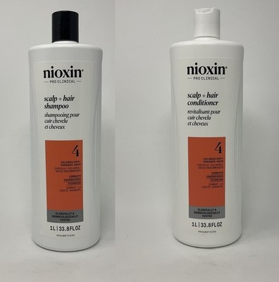 Nioxin System 4 Shampoo and Conditioner Duo Liters, 33.8 oz each, No Seal