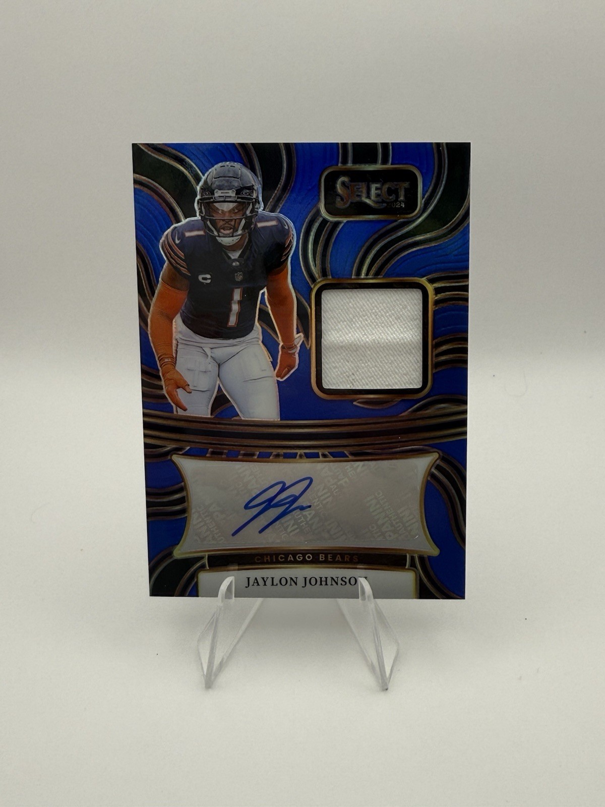 2024 Panini Select - Signature Memorabilia Jaylon Johnson #SM-JJN Blue Prizm /75