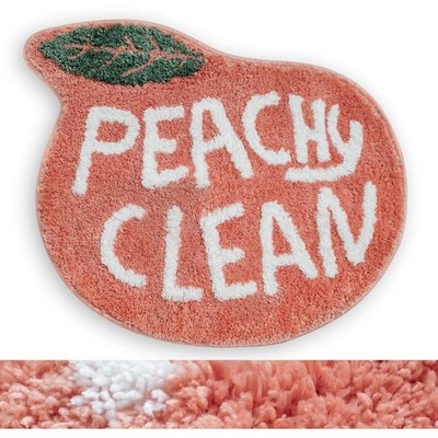 RORA Peach Bath Mat Peachy Clean Bath Mats for Bathroom Non Slip Coral Pink B...